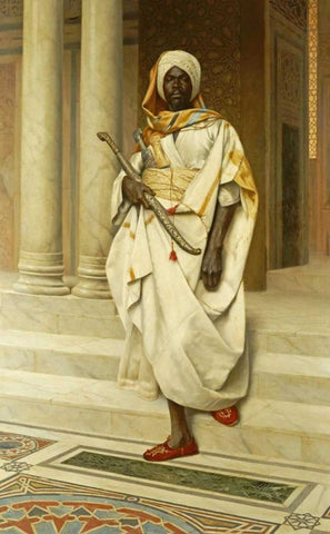 The Emir White Modern Wood Framed Art Print with Double Matting by Deutsch, Ludwig