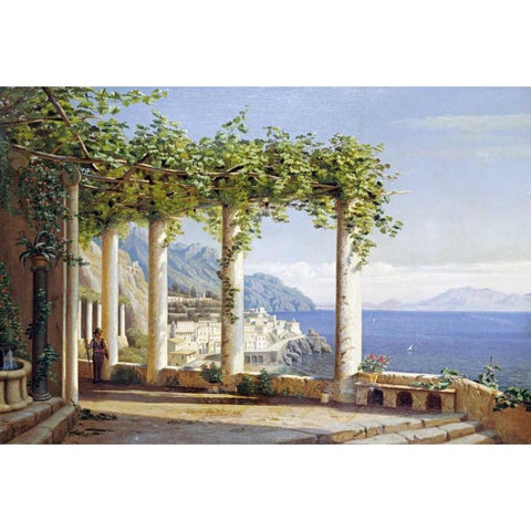 Amalfi Del Convento Dei Capuccini Black Modern Wood Framed Art Print by Eilersen, Eiler Rasmussen