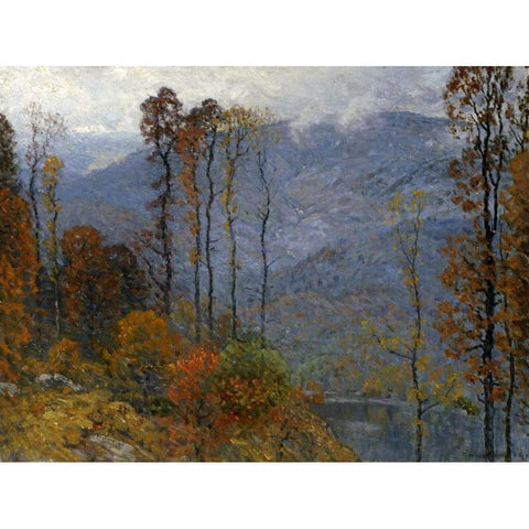 Mount Chocorua Gold Ornate Wood Framed Art Print with Double Matting by Enneking, John Joseph
