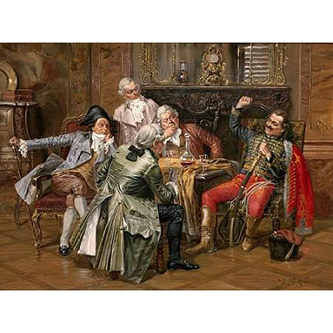 A Good Story Black Modern Wood Framed Art Print with Double Matting by Franke, Albert Joseph