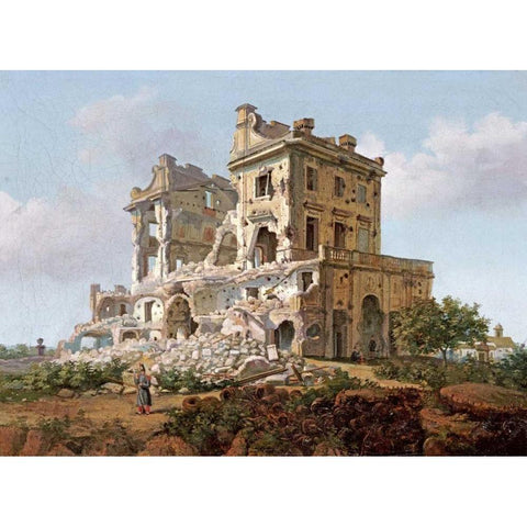 Villa Del Vascello, Al Gianicolo, Roma Gold Ornate Wood Framed Art Print with Double Matting by French School