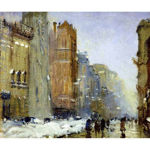 Fifth Avenue, New York Gold Ornate Wood Framed Art Print with Double Matting by Goodwin, Arthur Clifton