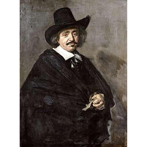 Portrait of a Gentleman White Modern Wood Framed Art Print by Hals, Frans