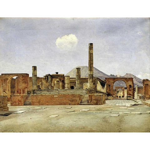 Pompeii White Modern Wood Framed Art Print by Hansen, Josef Theodor