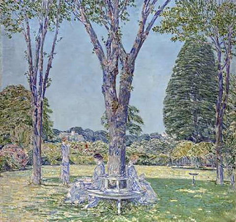 The Audition, East Hampton White Modern Wood Framed Art Print with Double Matting by Hassam, Childe