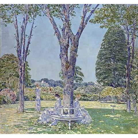 The Audition, East Hampton Black Modern Wood Framed Art Print with Double Matting by Hassam, Childe