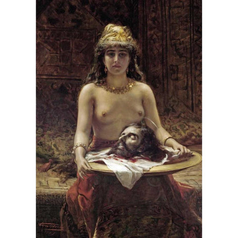 Salome Black Modern Wood Framed Art Print by Herbo, Leon