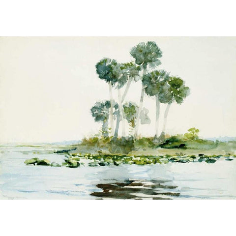 St. Johns River, Florida Gold Ornate Wood Framed Art Print with Double Matting by Homer, Winslow