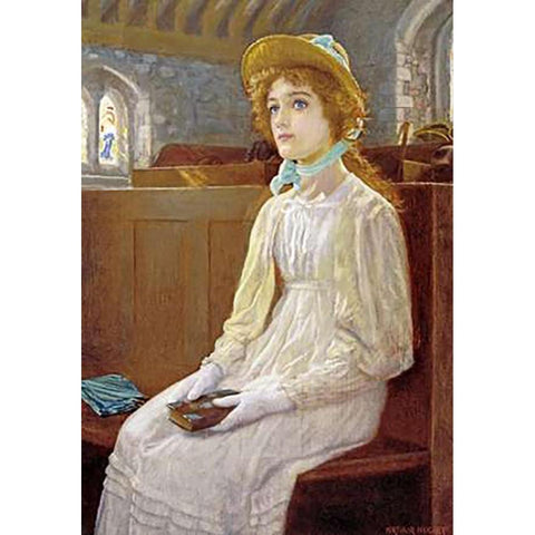 Faith White Modern Wood Framed Art Print by Hughes, Arthur