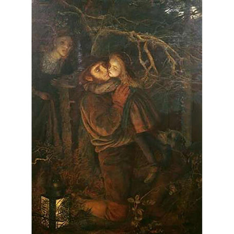 The Lost Child Gold Ornate Wood Framed Art Print with Double Matting by Hughes, Arthur