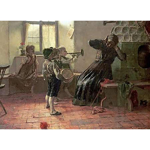 The Concert Gold Ornate Wood Framed Art Print with Double Matting by Jakobides, Georg