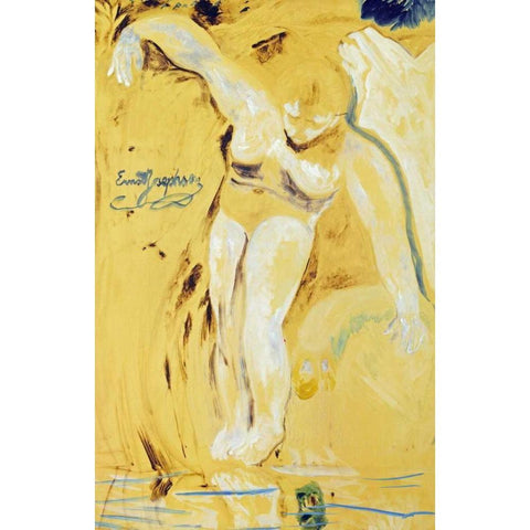 The Water Sprite Black Modern Wood Framed Art Print by Josephson, Ernst