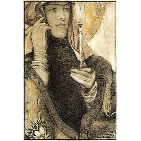 Incense White Modern Wood Framed Art Print by Khnopff, Fernand