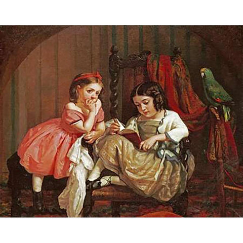 An Enchanting Tale Black Modern Wood Framed Art Print with Double Matting by Lambdin, George CoMuseuman