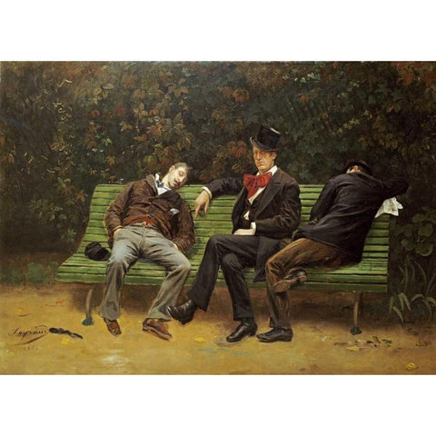 The Morning After Gold Ornate Wood Framed Art Print with Double Matting by Layraud, Joseph Furtune
