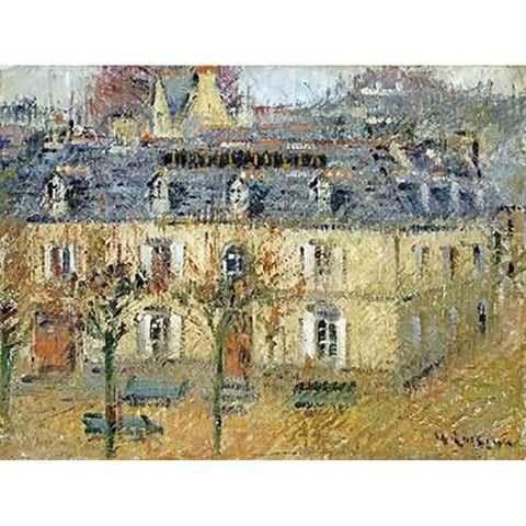 LHotel Julia a Pont-Aven Gold Ornate Wood Framed Art Print with Double Matting by Loiseau, Gustave