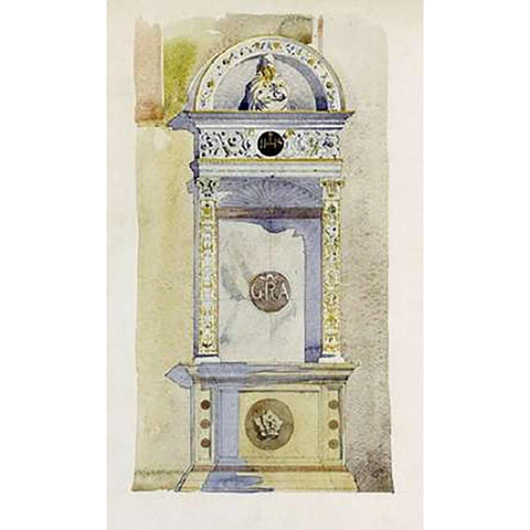 Certosa di Pavia, Study of a Jesuit Altar Gold Ornate Wood Framed Art Print with Double Matting by Mackintosh, Charles Rennie