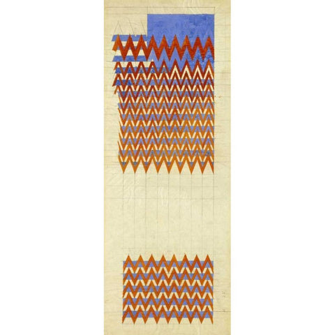 Fabric Design, 1916 Black Modern Wood Framed Art Print with Double Matting by Mackintosh, Charles Rennie