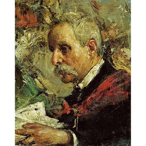 A Portrait of The Artists Father Gold Ornate Wood Framed Art Print with Double Matting by Mancini, Antonio