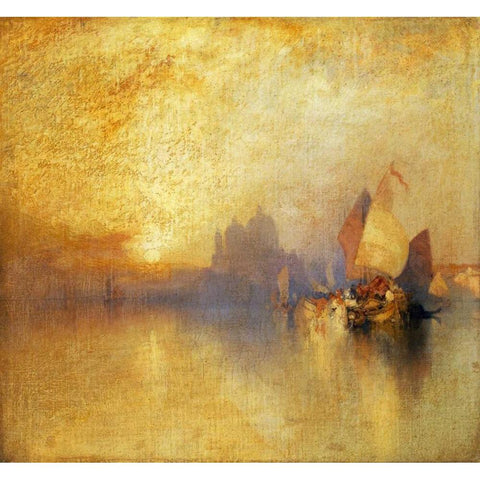 Opalescent Venice Black Modern Wood Framed Art Print by Moran, Thomas