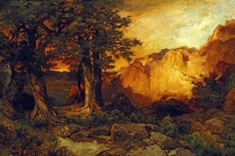 The Grand Canyon Black Ornate Wood Framed Art Print with Double Matting by Moran, Thomas