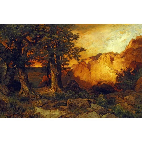 The Grand Canyon Black Modern Wood Framed Art Print by Moran, Thomas