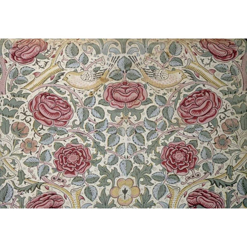 The Rose Pattern Gold Ornate Wood Framed Art Print with Double Matting by Morris, William