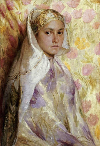 Eastern Souvenir Black Ornate Wood Framed Art Print with Double Matting by Mueller, Alexander