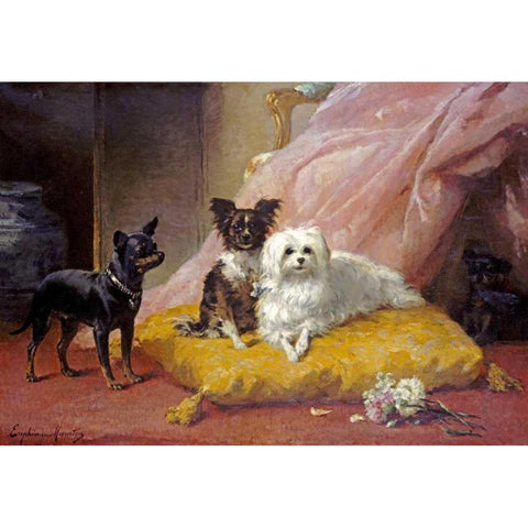 The Little Friends Gold Ornate Wood Framed Art Print with Double Matting by Muraton, Euphemie