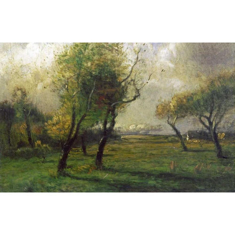 Autumn Glow Black Modern Wood Framed Art Print with Double Matting by Murphy, J. Francis