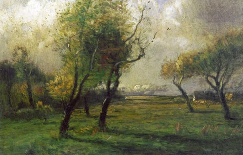 Autumn Glow White Modern Wood Framed Art Print with Double Matting by Murphy, J. Francis