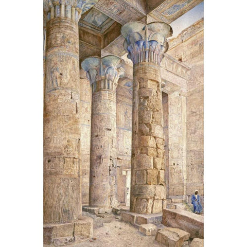 The Temple of Philae, Egypt Black Modern Wood Framed Art Print by Newman, Henry Roderick