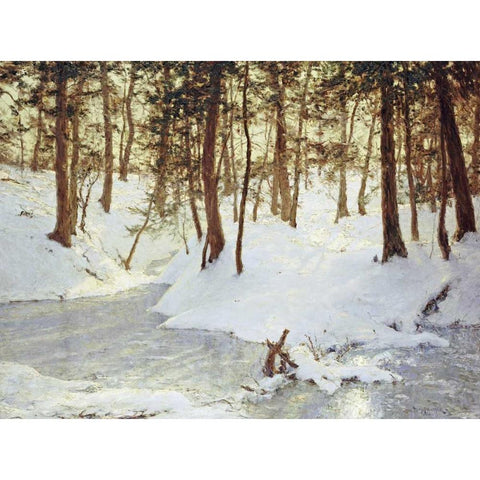 Ice In The Glen Black Modern Wood Framed Art Print by Palmer, Walter Launt