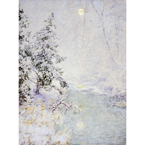 Winter Sun Black Modern Wood Framed Art Print by Palmer, Walter Launt