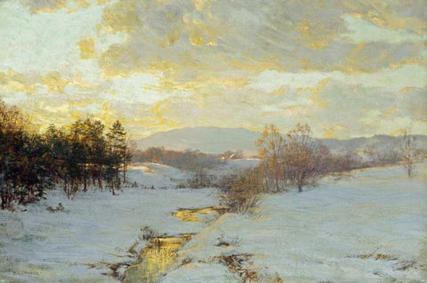 Twilight White Modern Wood Framed Art Print with Double Matting by Palmer, Walter Launt