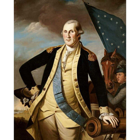 George Washington Gold Ornate Wood Framed Art Print with Double Matting by Peale, Charles Willson