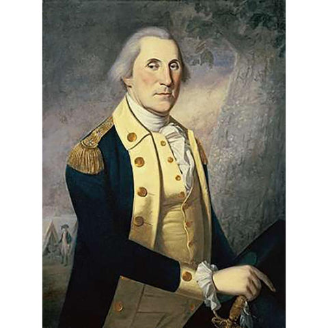 Portrait of George Washington White Modern Wood Framed Art Print by Peale, James