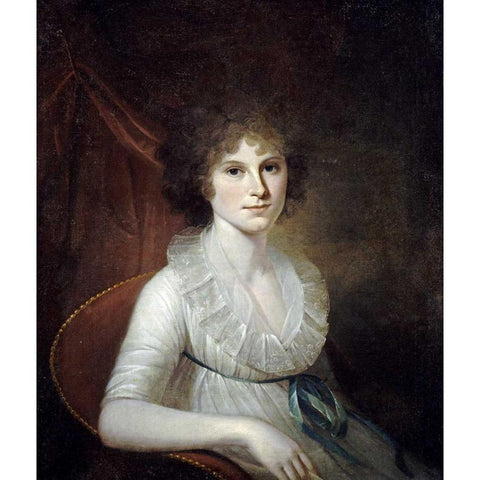 Portrait of Ann Emily Rush White Modern Wood Framed Art Print by Peale, James