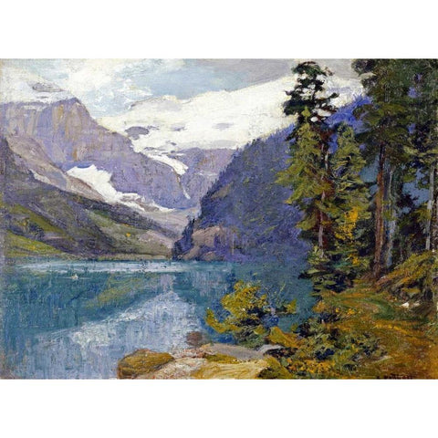 Lake Louise, British Columbia Gold Ornate Wood Framed Art Print with Double Matting by Potthast, Edward Henry
