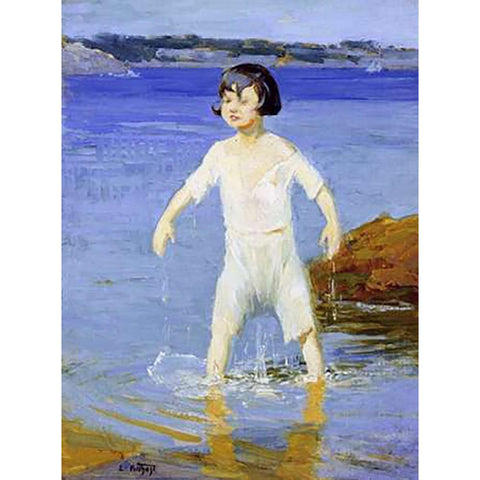 Kid Catastrophe Black Modern Wood Framed Art Print with Double Matting by Potthast, Edward Henry