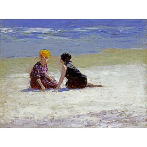 Confidences White Modern Wood Framed Art Print by Potthast, Edward Henry