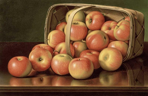 Apples White Modern Wood Framed Art Print with Double Matting by Prentice, Levi Wells