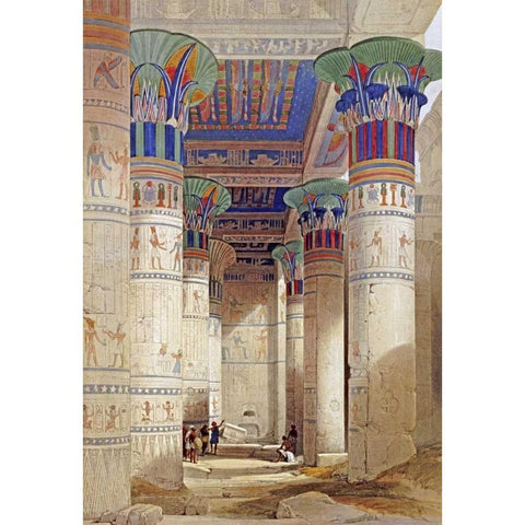 Egyptian View White Modern Wood Framed Art Print by Roberts, David