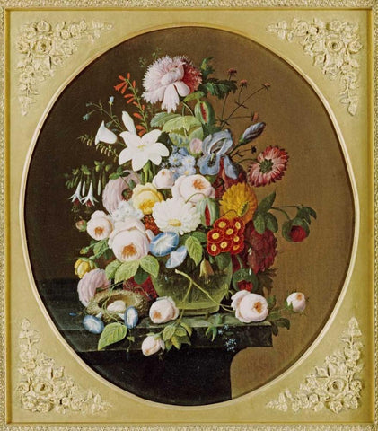 Natures Bounty II White Modern Wood Framed Art Print with Double Matting by Roesen, Severin