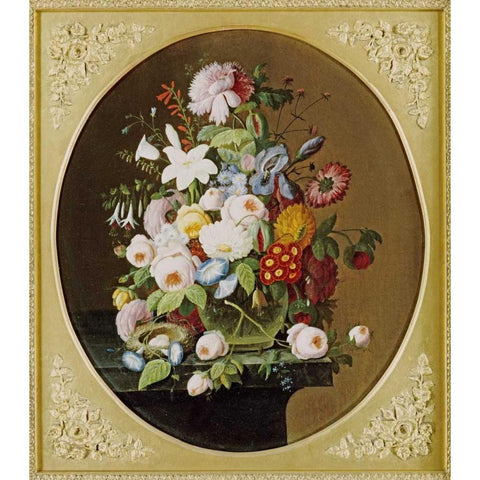 Natures Bounty II Black Modern Wood Framed Art Print by Roesen, Severin