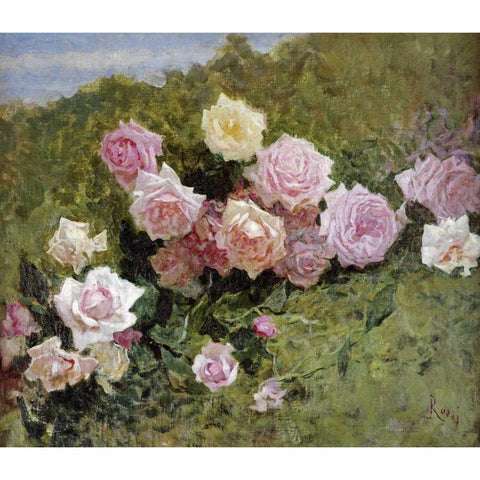 A Study of Roses Black Modern Wood Framed Art Print by Rossi, Luigi