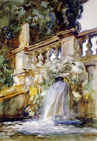 Villa Torlonia, Frascati White Modern Wood Framed Art Print with Double Matting by Sargent, John Singer
