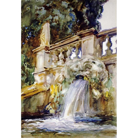 Villa Torlonia, Frascati Black Modern Wood Framed Art Print with Double Matting by Sargent, John Singer
