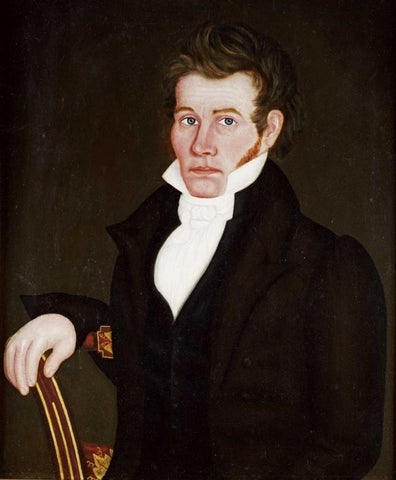 A Portrait of a Gentleman White Modern Wood Framed Art Print with Double Matting by Smith, Royall Brewster