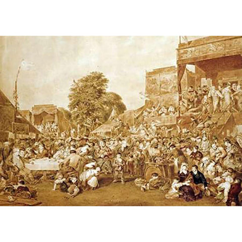 The Fair, Held on The 1st of August, In Hyde Park Gold Ornate Wood Framed Art Print with Double Matting by Steffanoff, James